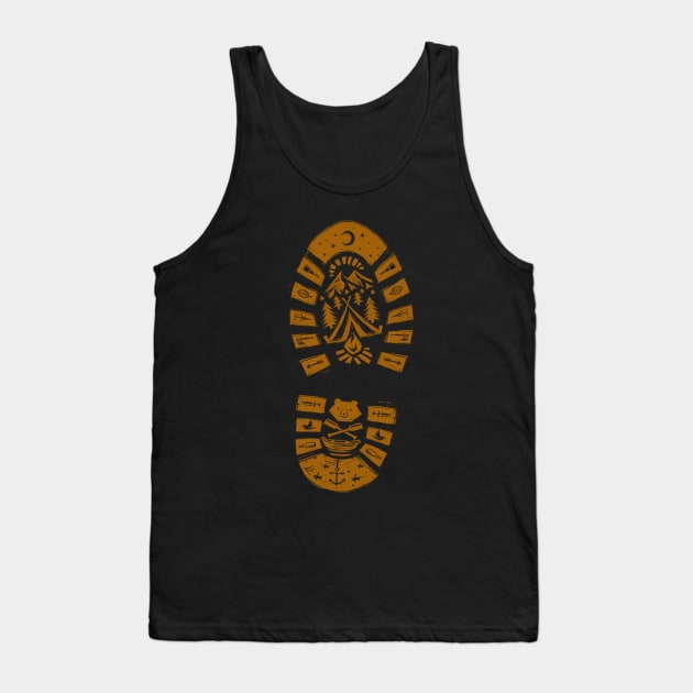 I Love Camping Boot Stamp Tank Top by Tobe_Fonseca